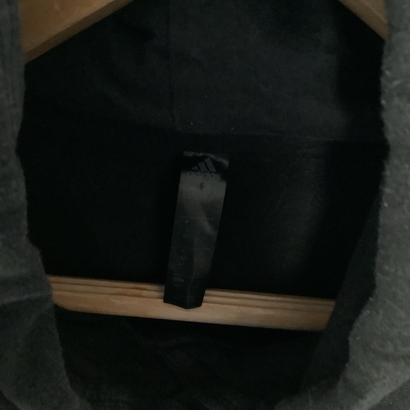 Adidas Hoodie - Size S 8-10 - Black - Cotton - P2P 20” - Picture 6 of 7